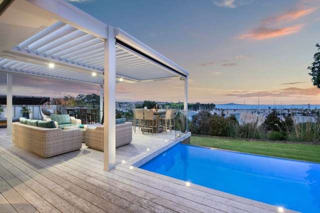 Architectural elegance with panoramic water views